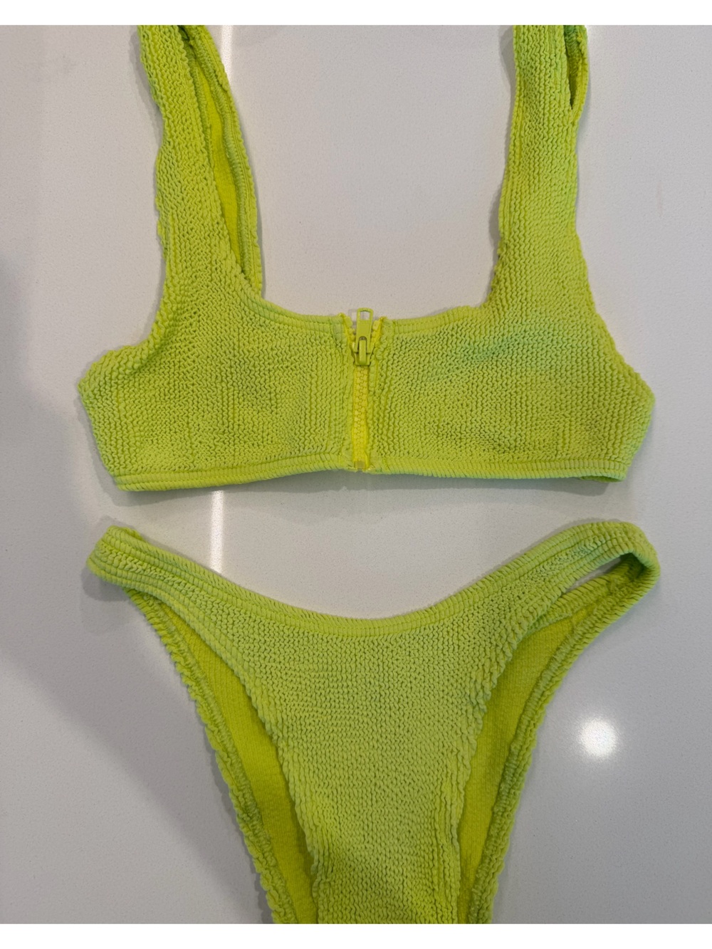 bond-eye Sloane Zip Bikini Set Sunny Lime Green Neon Size: One Size Fits All